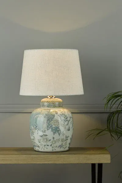 Laura Ashley Elizabeth ceramic table lamp base with bird pattern
