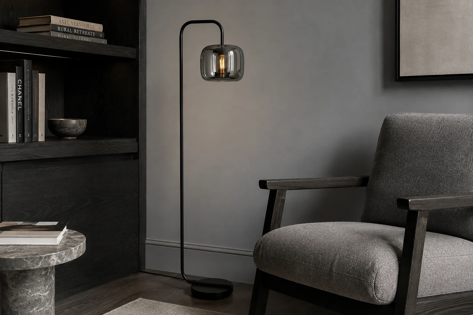 Hailie Smoke Gray Floor Lamp