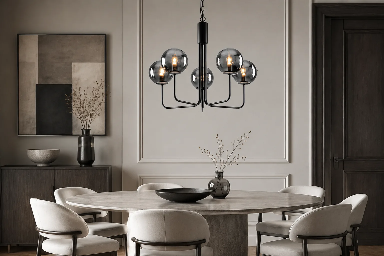 Smoked Glass lighting in an interior setting