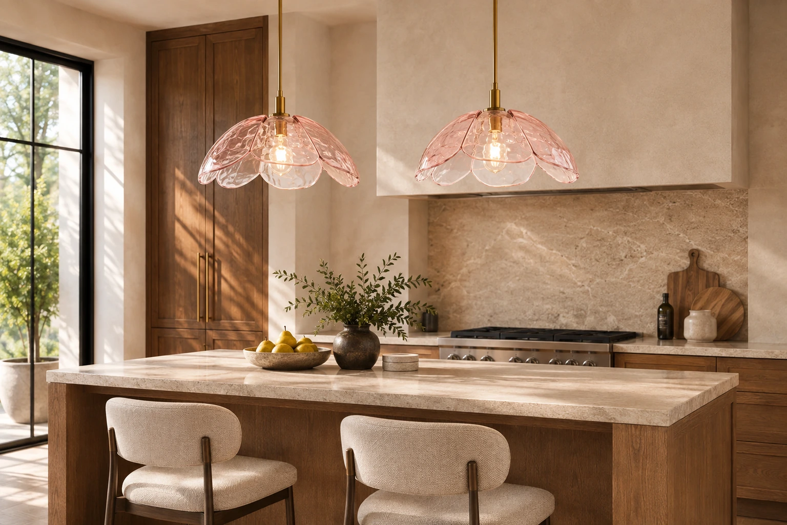 Hammered Glass lighting in an interior setting