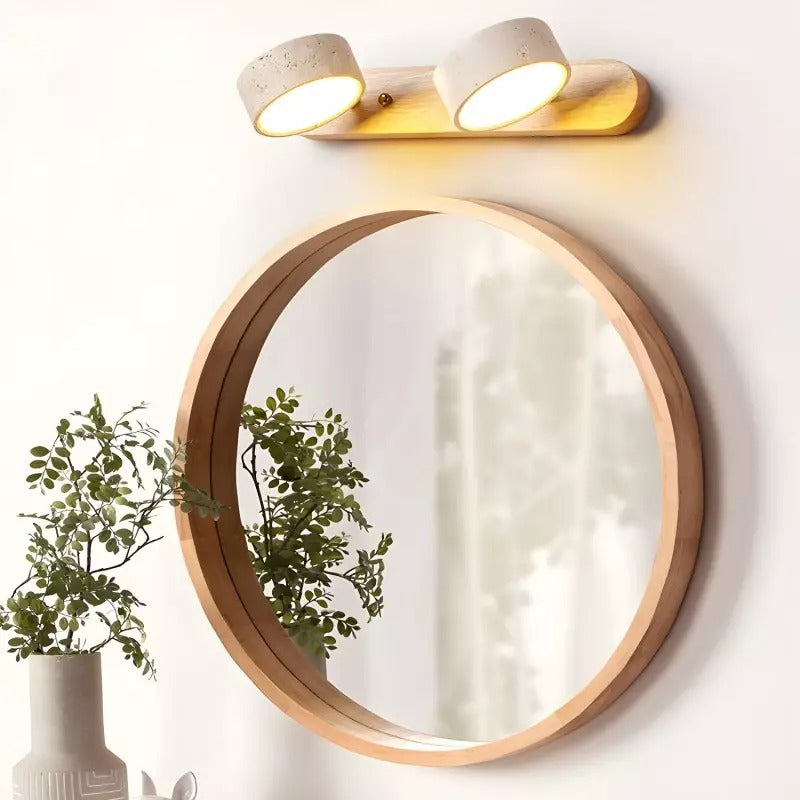 Elias Rustic Adjustable Travertine Wood Wall Sconce scene3.webp__PID:c9afc4e7-bb9e-4a16-9185-abb00d86c6b7