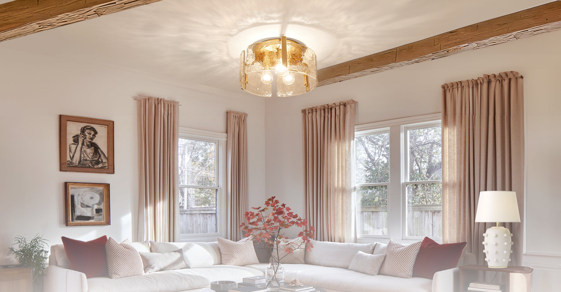 Sienna Vintage Water Ripple Glass Drum Flush Mount Light (6).jpg__PID:2a1c10bf-30ea-48db-9786-f0dae7015161