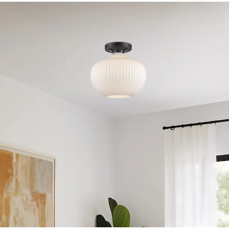 Wesley Modern Organic Milk Glass Ceiling Light scene3.webp__PID:32746d57-123e-4b9b-9021-8710a3620d96