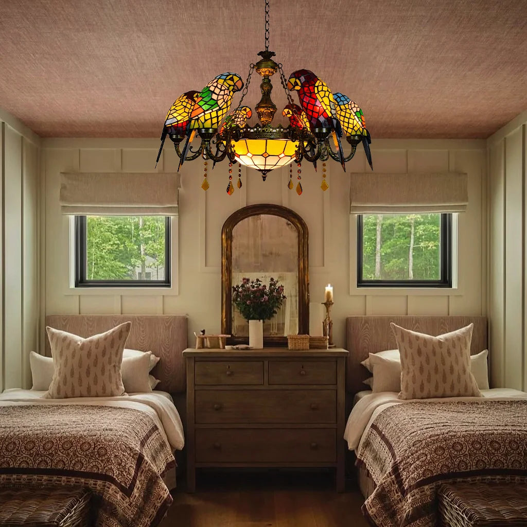 Tiffany Style Vintage Stained Glass 7-Light Parrot Chandelier (4).webp__PID:65bf4b13-dd5c-4ef8-9d09-01fdf989cb2f