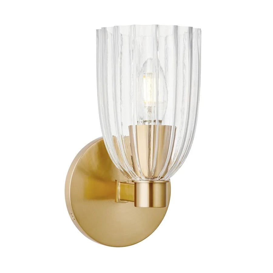 Calista Modern Ribbed Glass Brass Wall Sconce sku.webp__PID:87669a6e-099d-40cd-84f4-a3be04322fcc