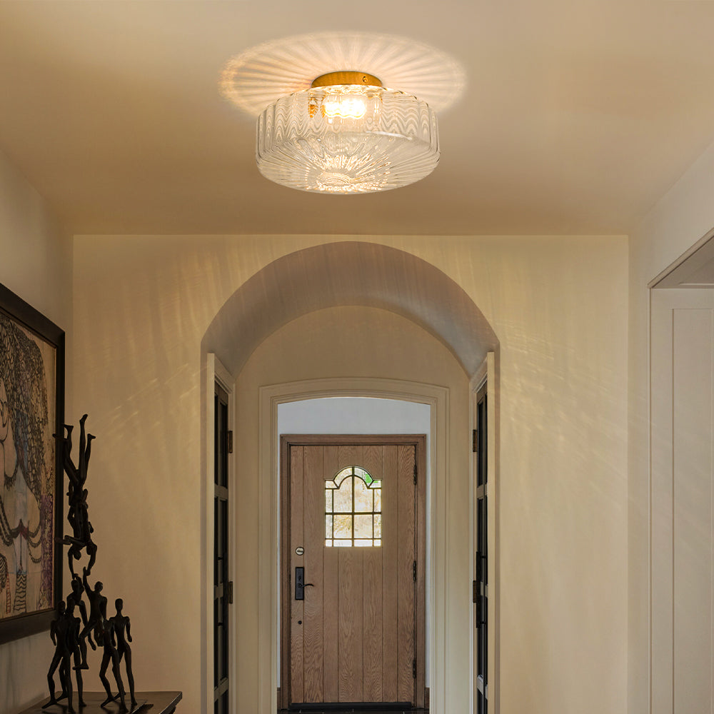 Rowena Modern Round Ribbed Glass Brass Ceiling Light  ).jpg__PID:7de0ede5-512a-4d33-90b2-6efdb2350553