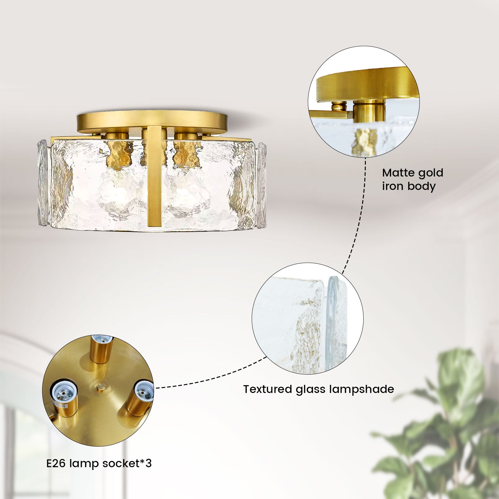 Sienna Vintage Water Ripple Glass Drum Flush Mount Light (9).jpg__PID:307dcf07-32f0-4bbf-b7ac-e0c88978bde7