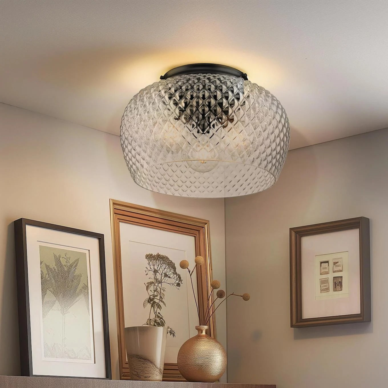 Evander Vintage Brass Cut Glass Ceiling Light Scene2.webp__PID:ac3be74a-335e-404f-95b8-6c701e962e2b