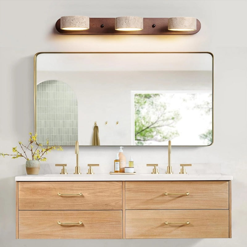 Elias Rustic Adjustable Travertine Wood Wall Sconce scene10.webp__PID:9e7a1611-85ab-400d-86c6-b7e34481d369