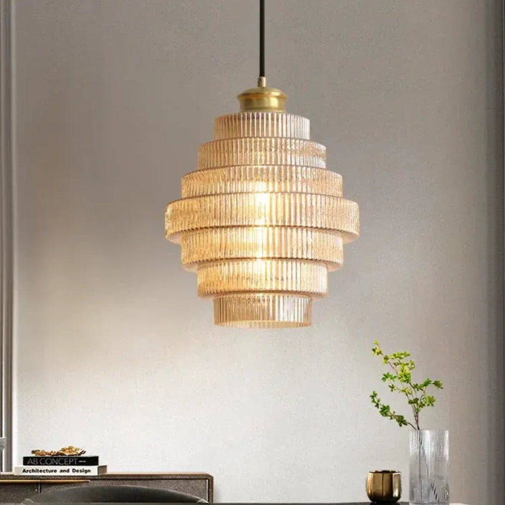 Vintage Stained Striped Glass Pendant Light orange2.webp__PID:f392303e-35c3-4c35-9426-0a8854d318c7