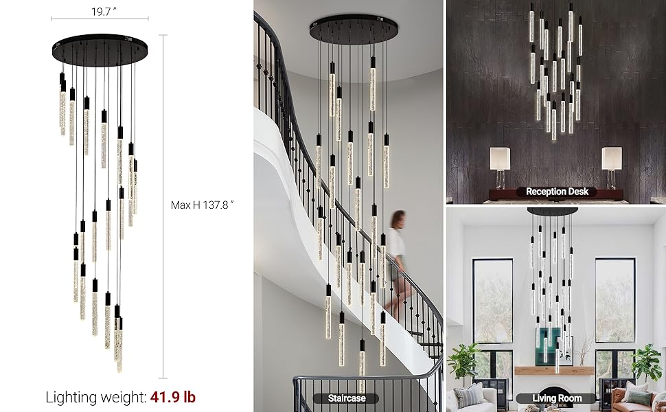 Crystal Bar Staircase Chandelier