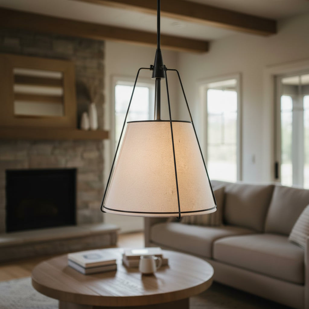 Shimmer Minimalist Conical Linen Metal Pendant Light-10.jpg__PID:78b1932e-6c51-4bfd-b38a-c12fc68c15fe