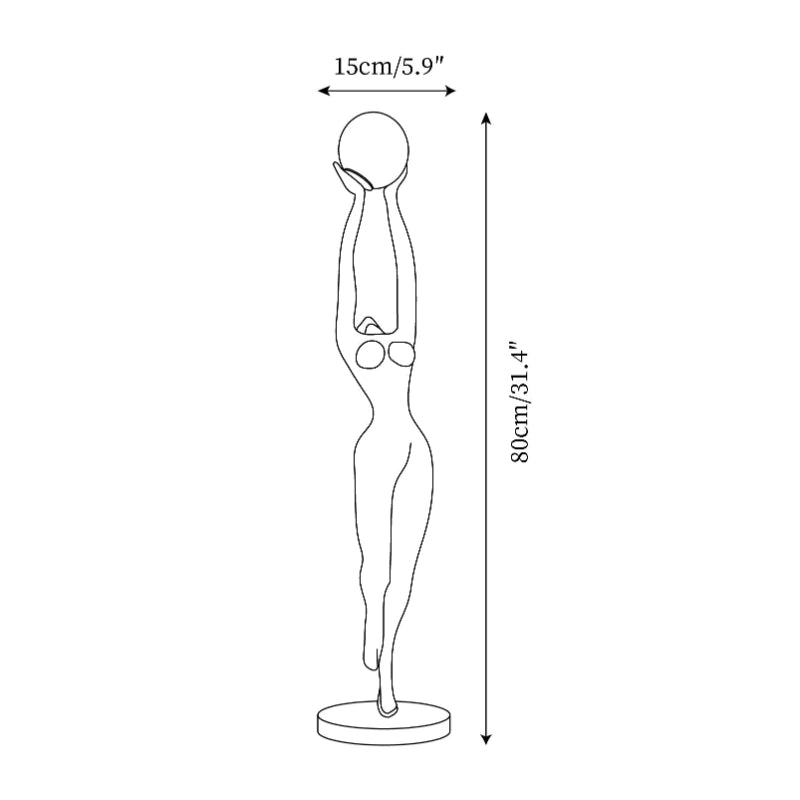 Hermes Modern Minimalist Resin Lady Sculpture Sphere Glass Shade Floor Light 5.webp__PID:edb33266-d578-4740-a2d9-127d874bb205