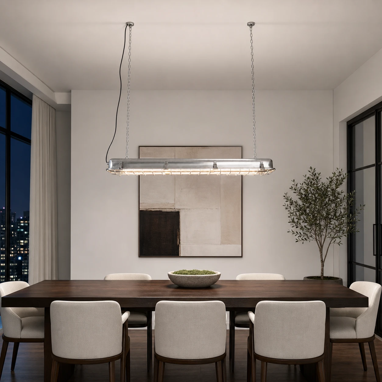 Triac warm dimming configuration in a dining interior