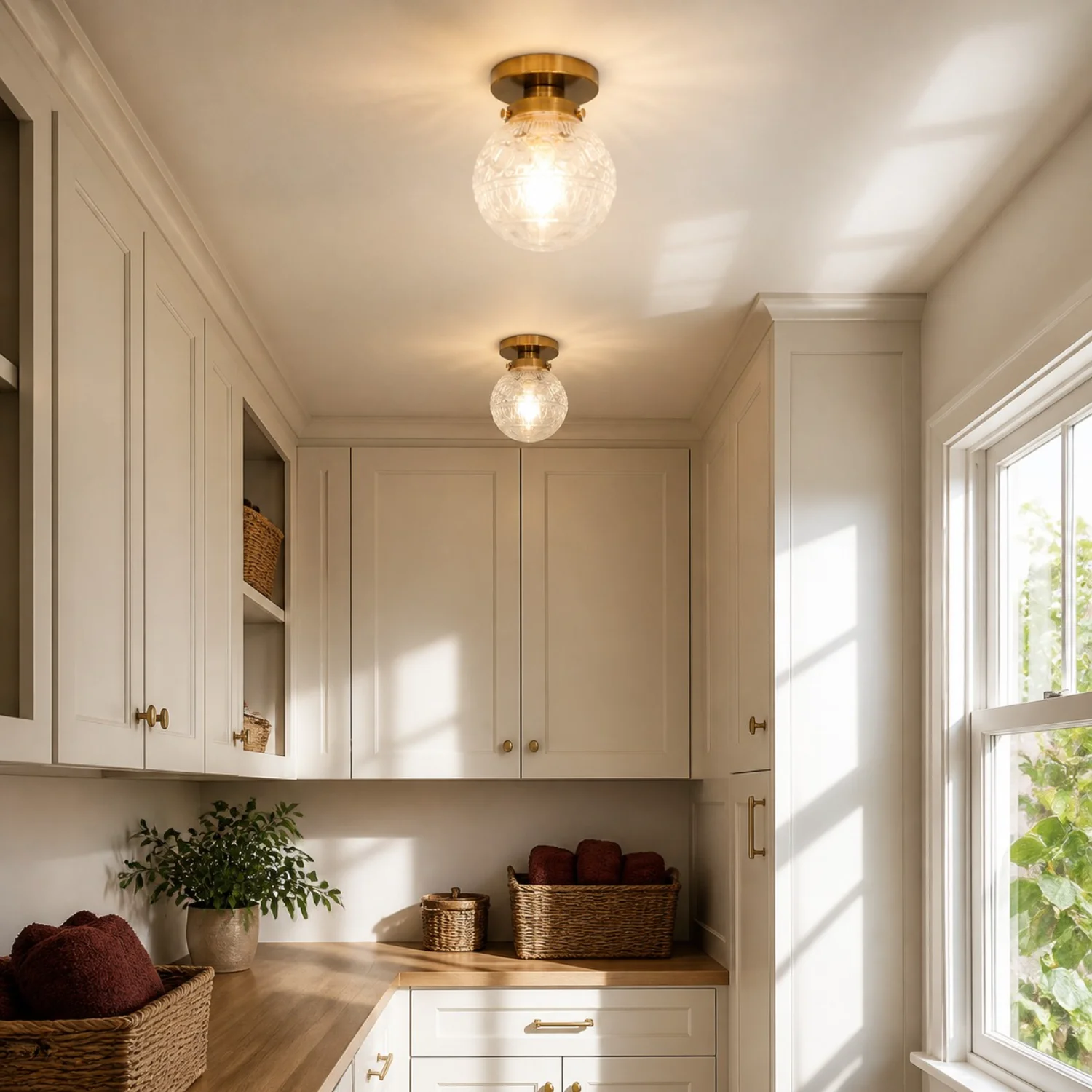 Thetis ceiling light in a bright kitchen