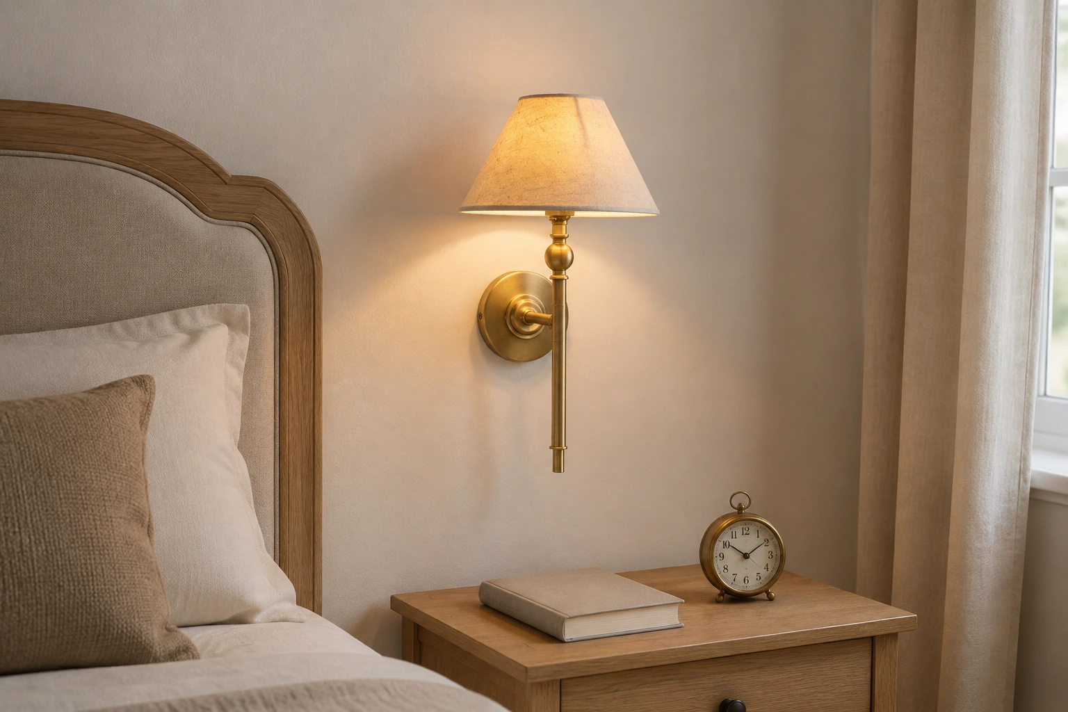 Lille wall light beside a family bedroom bed