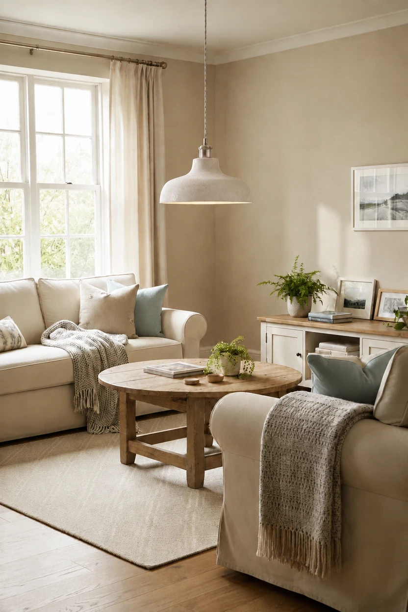 Plain white cement pendant gallery scene 1