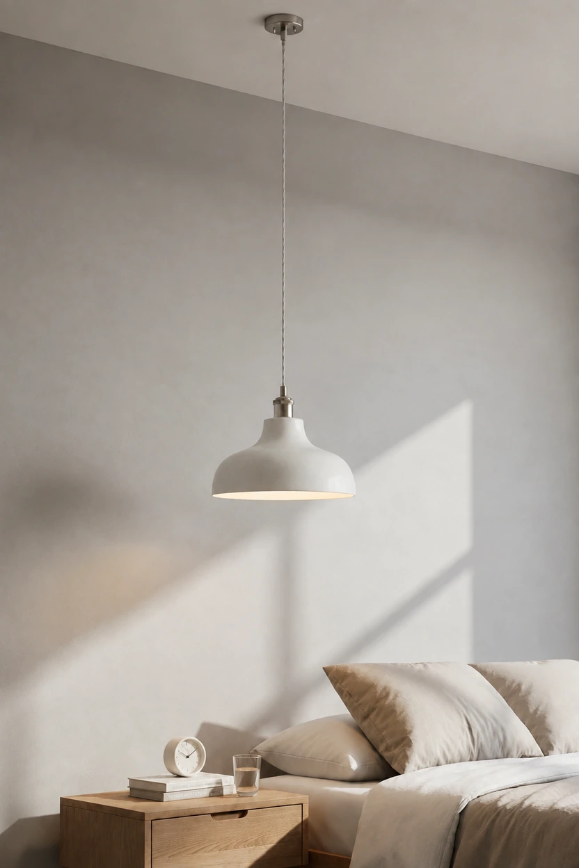 Plain white cement pendant gallery scene 2