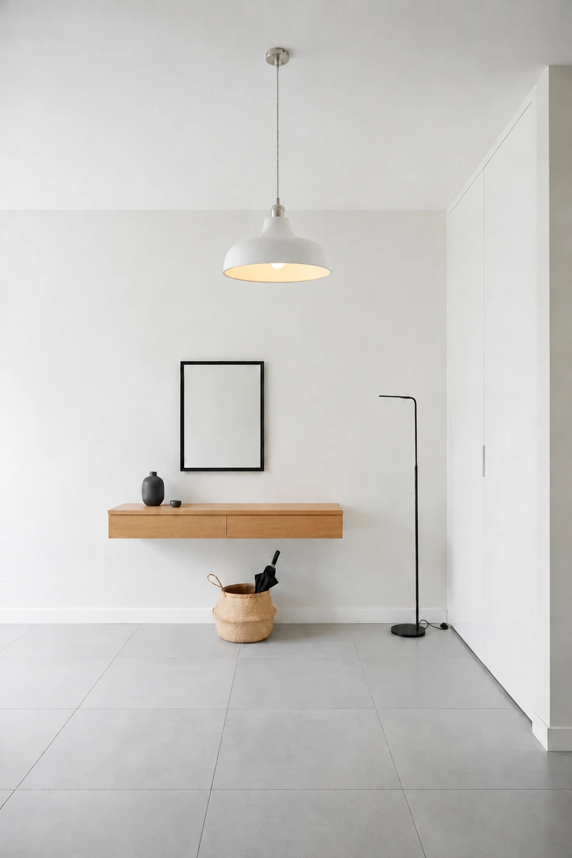 Plain white cement pendant gallery scene 3