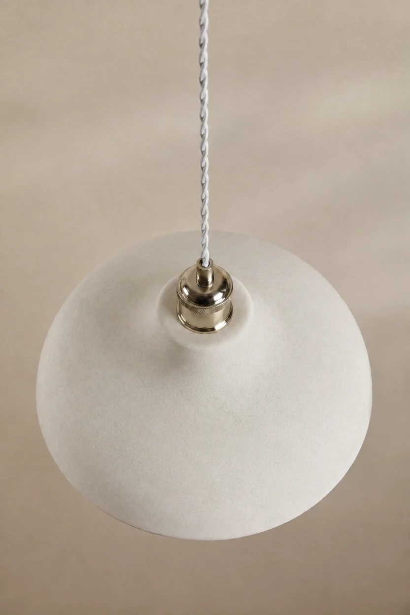 Plain white cement pendant gallery scene 5