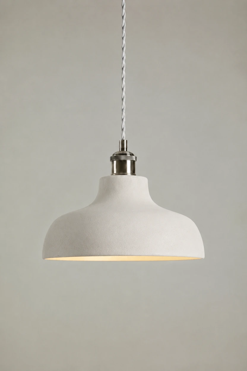 Plain white cement pendant gallery scene 4