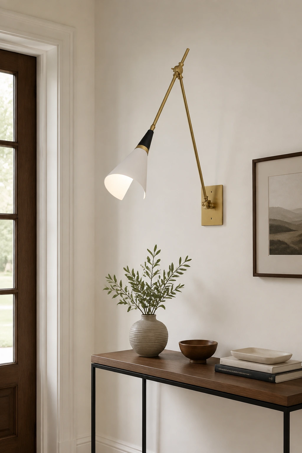 Magari wall lamp installed in a residential entryway