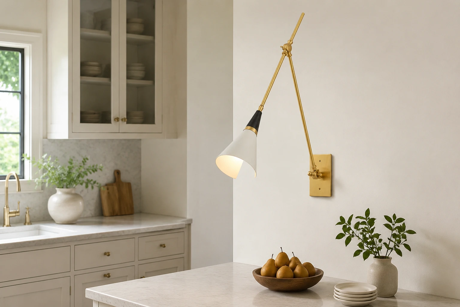 Magari wall lamp installed beside a home kitchen counter