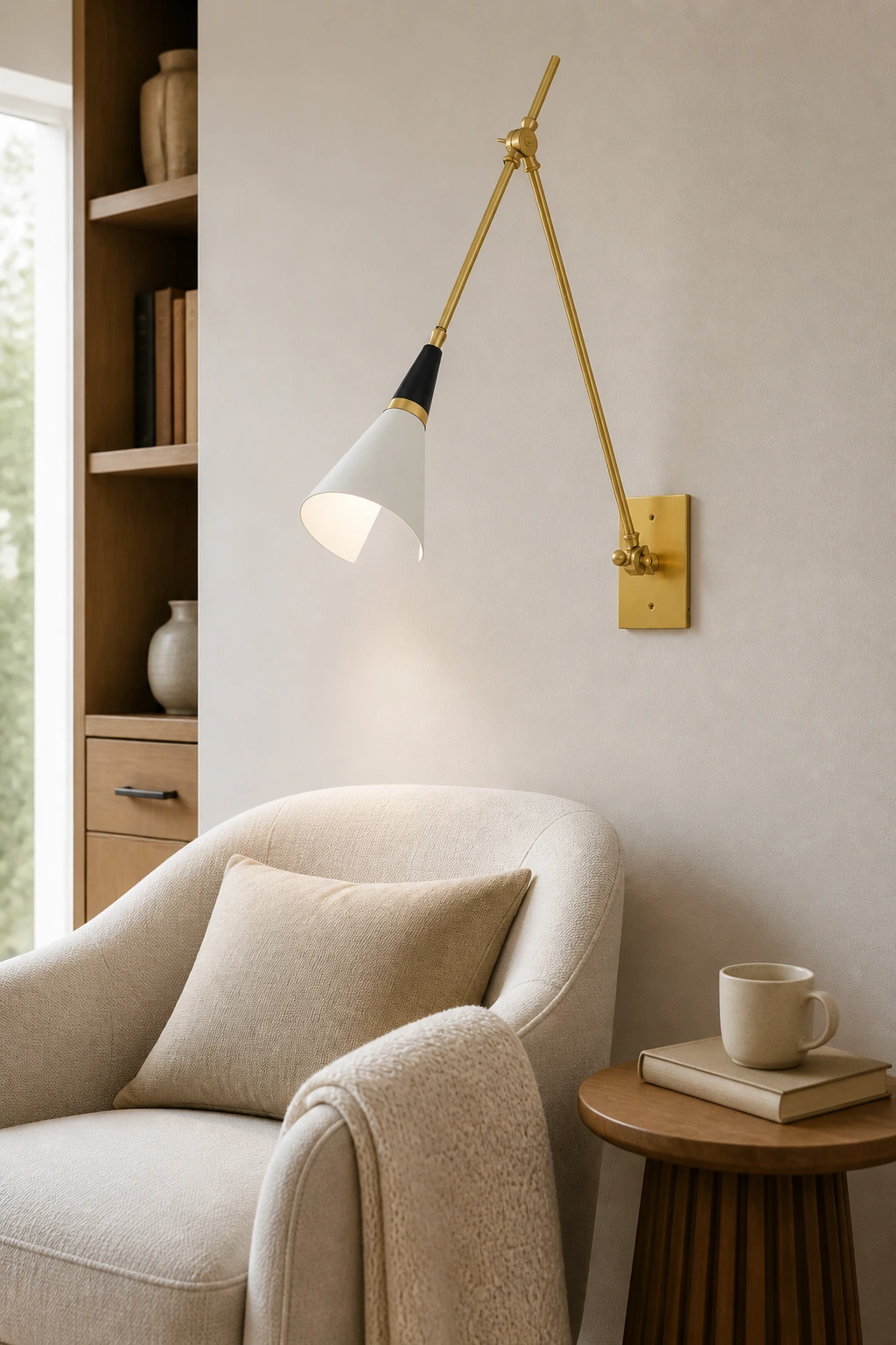Magari wall lamp installed in a family reading corner