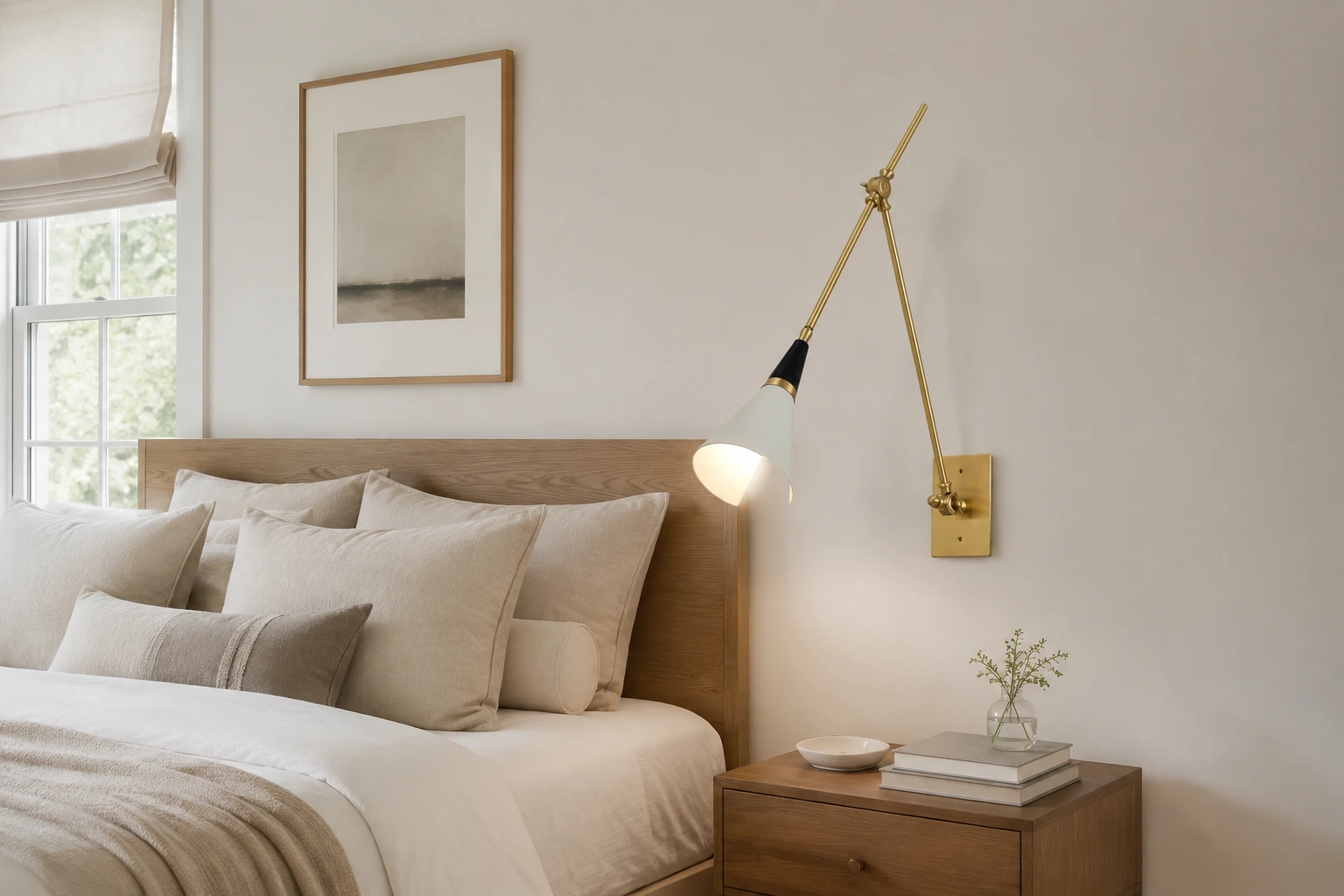 Magari wall lamp beside a bedroom