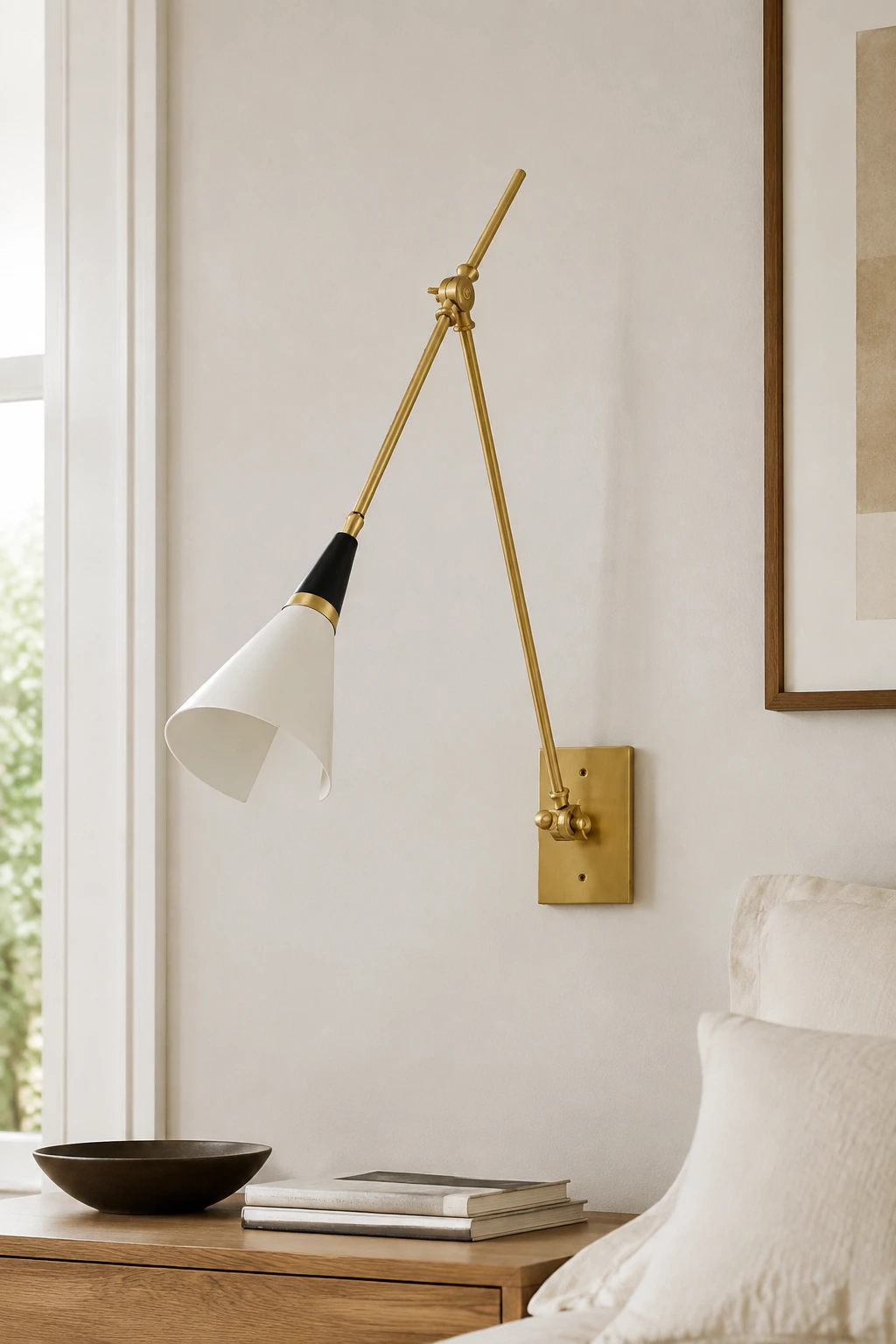 Magari wall lamp articulated form and wall plate
