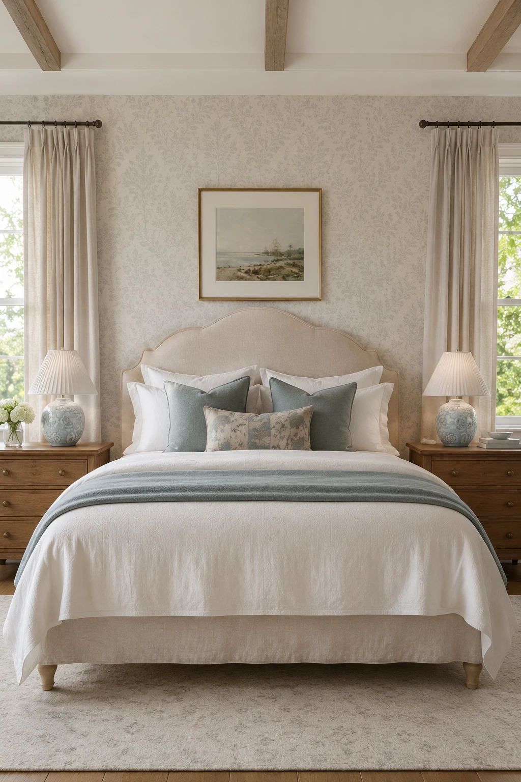 Pair of Montford table lamps on bedroom nightstands