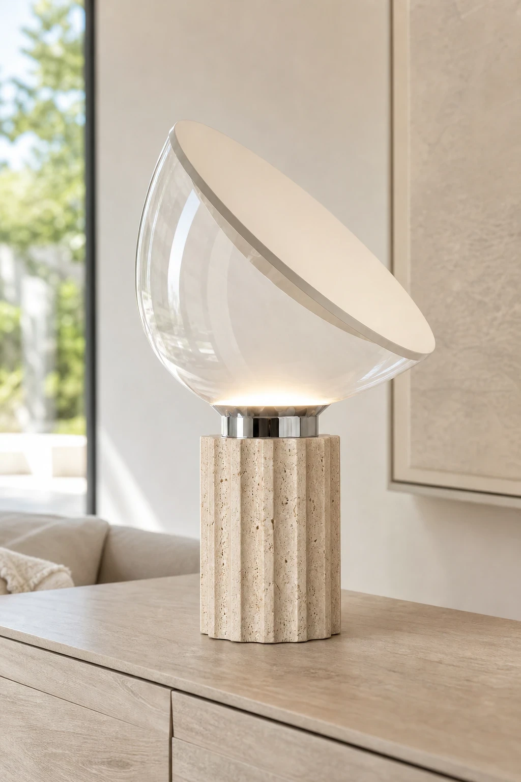 Close interior view of the small Soline lamp.