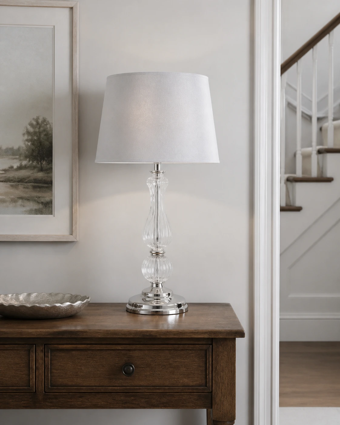 Bradshaw table lamp on a home entry console