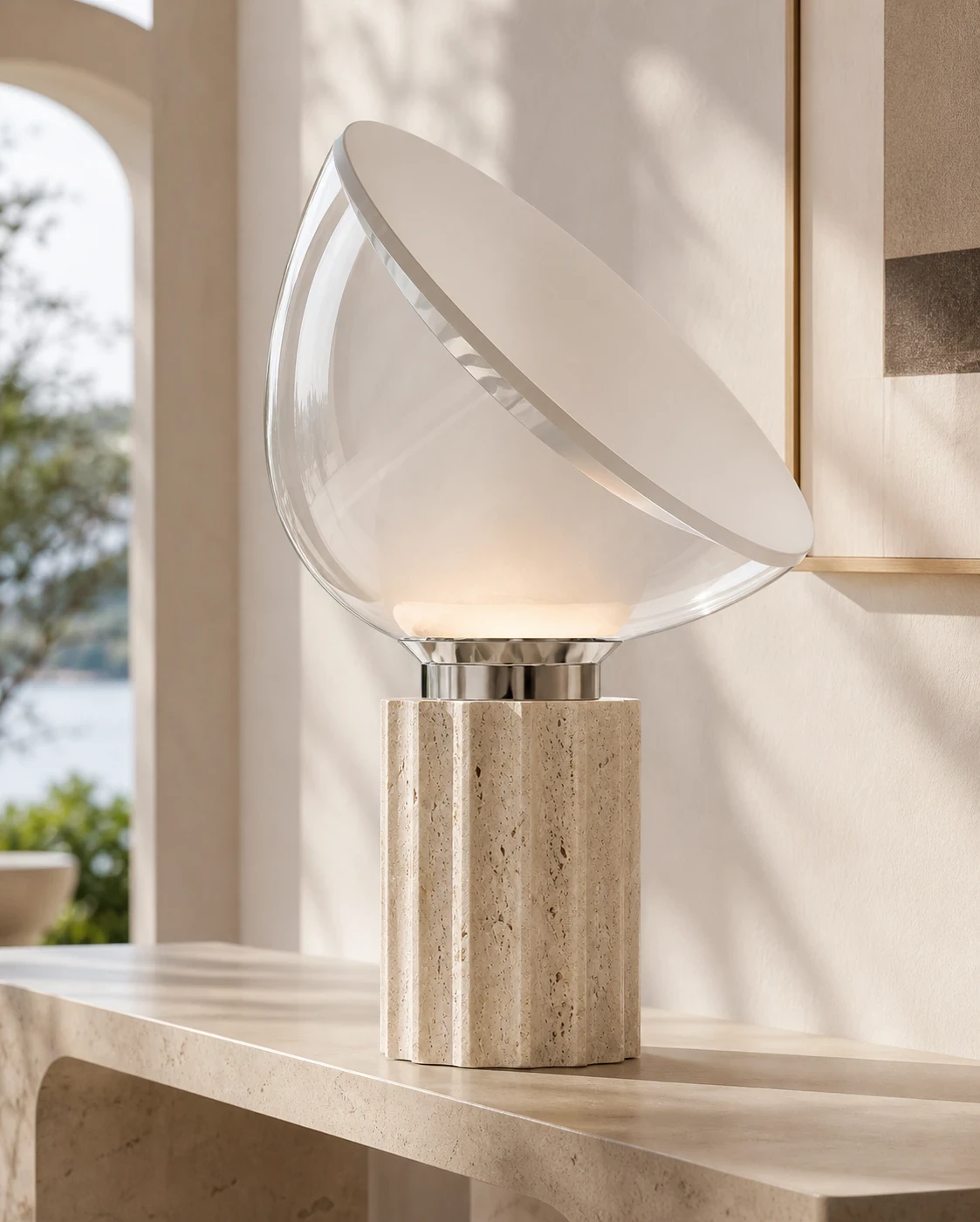Close view of the large Soline lamp.