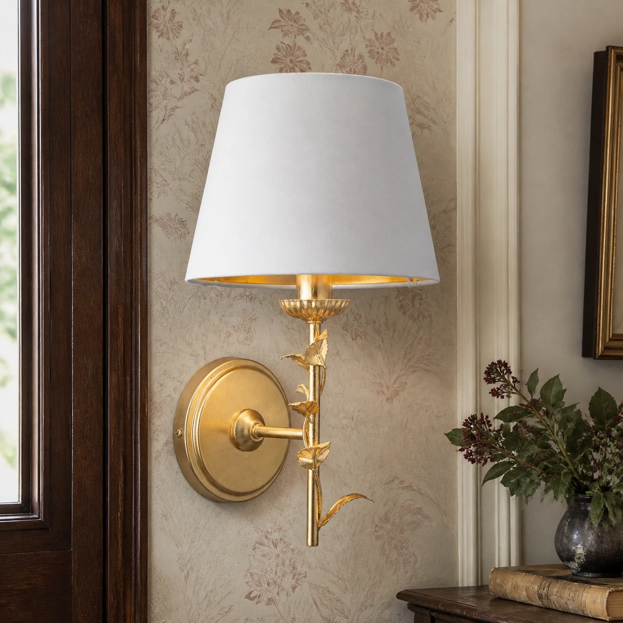 Complete side profile of the compact Halton wall light and its wall projection
