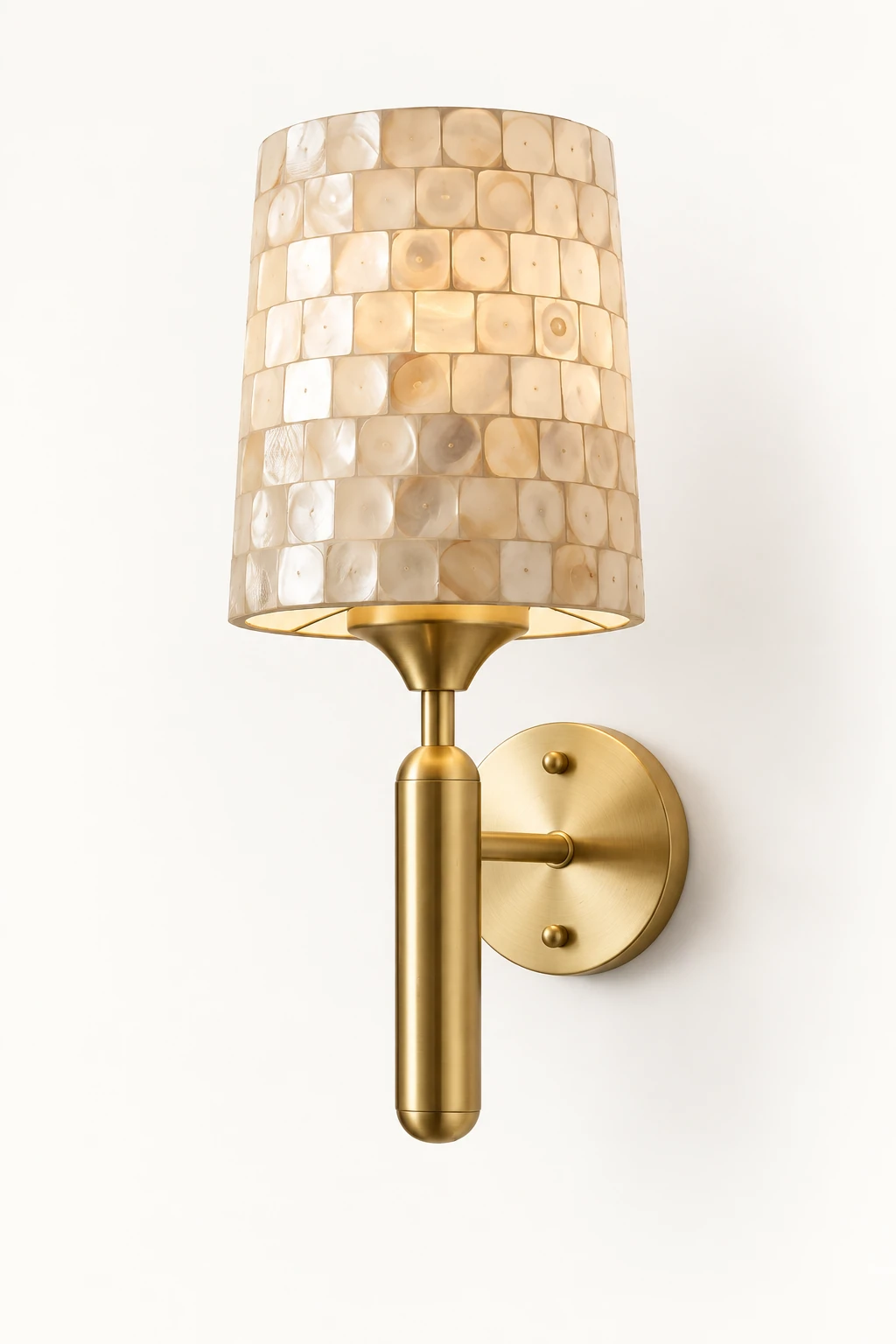 Shell Mosaic Wall Sconce — Brass