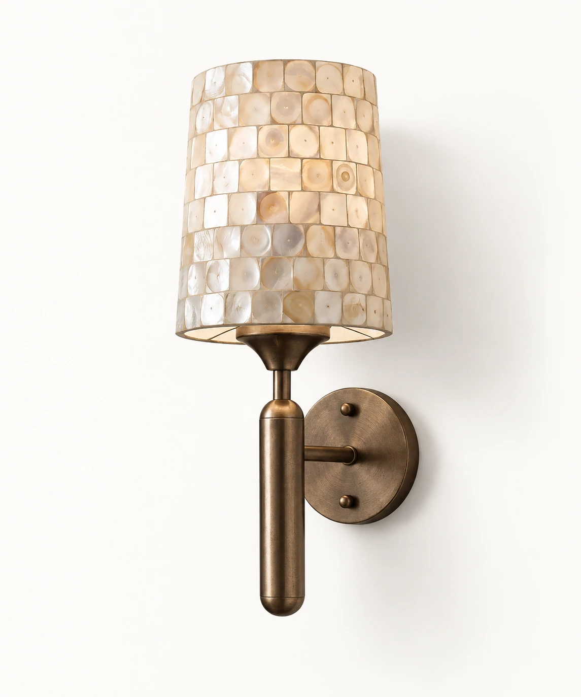 Shell Mosaic Wall Sconce — Antique Copper
