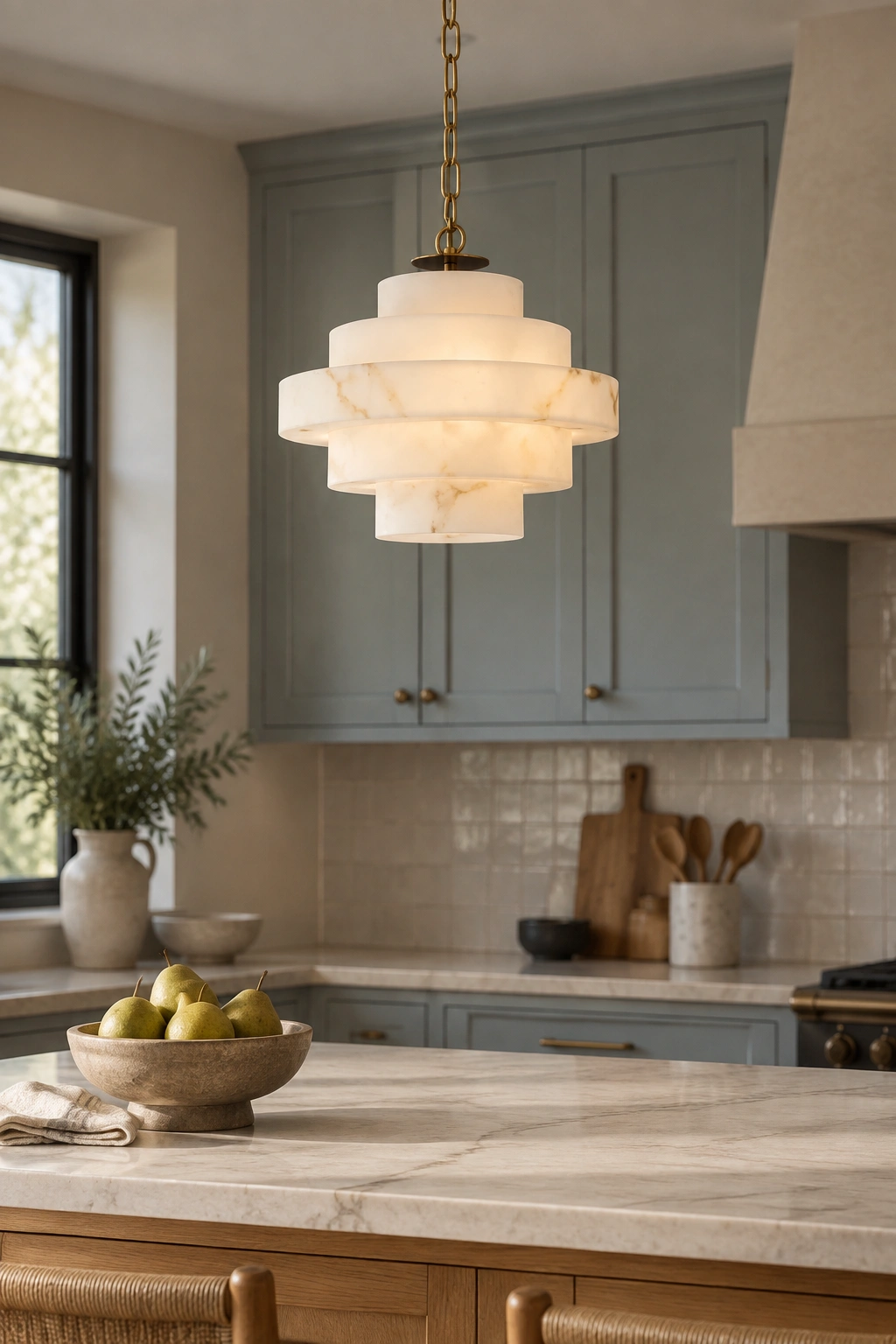 Jose pendant suspended over a kitchen island