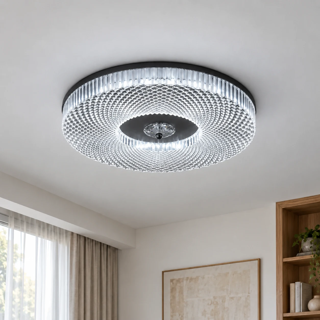 Ayla LED flush mount ceiling light showing the shallow circular profile