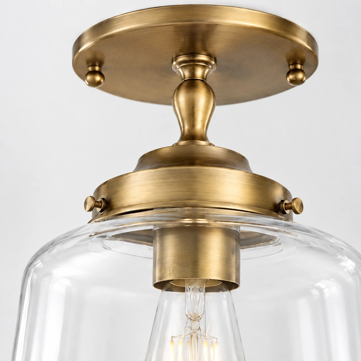 Brushed brass canopy and collar detail
