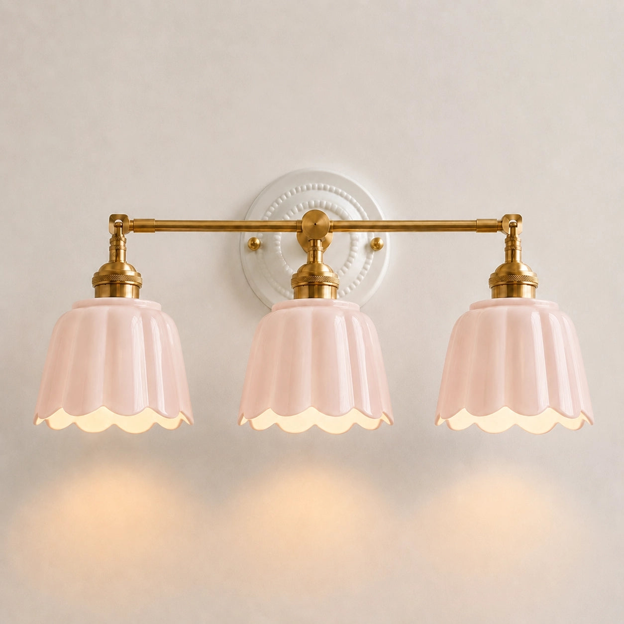Porcelain petal bathroom vanity light view 13