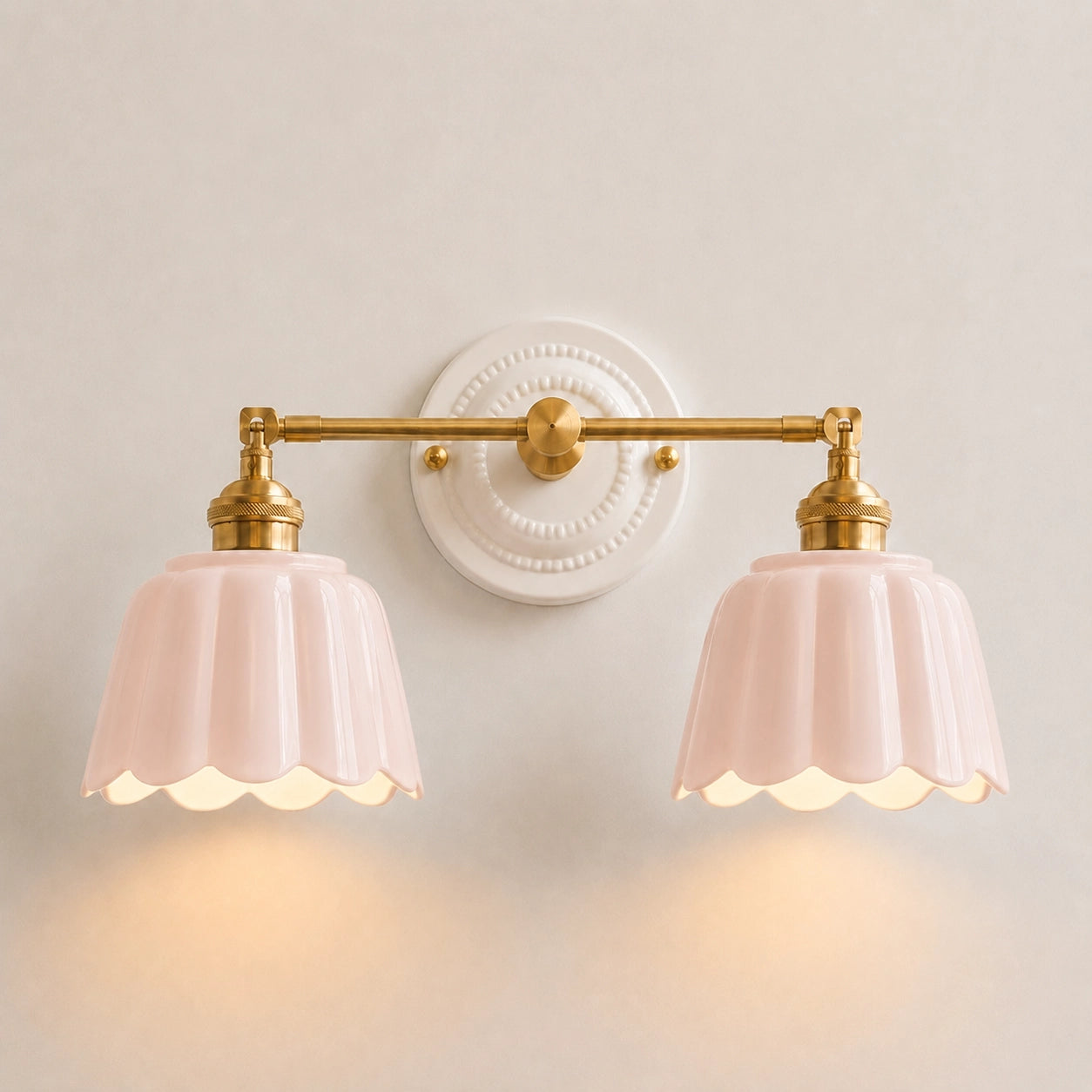 Porcelain petal bathroom vanity light view 12